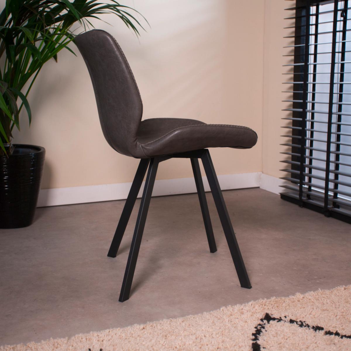 Stuhl-set Barona Anthrazit B: 44 Cm - Anthrazit/Schwarz, MODERN, Textil/Metall (44/80/55cm) - MID.YOU