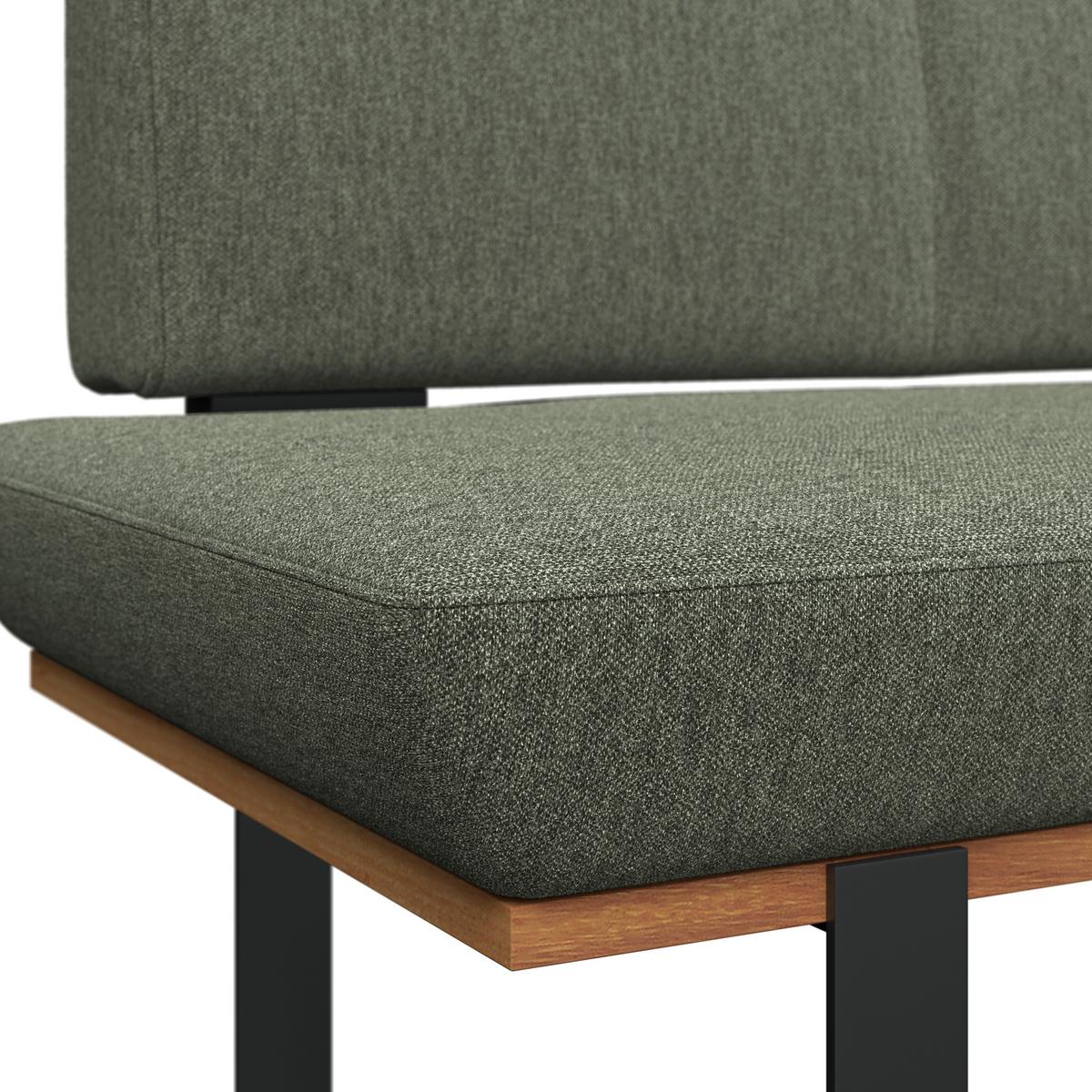 Eckbank Tristan Webstoff grün, S:245x175cm - Schwarz/Grün, MODERN, Holz/Textil (245/175cm) - James Wood