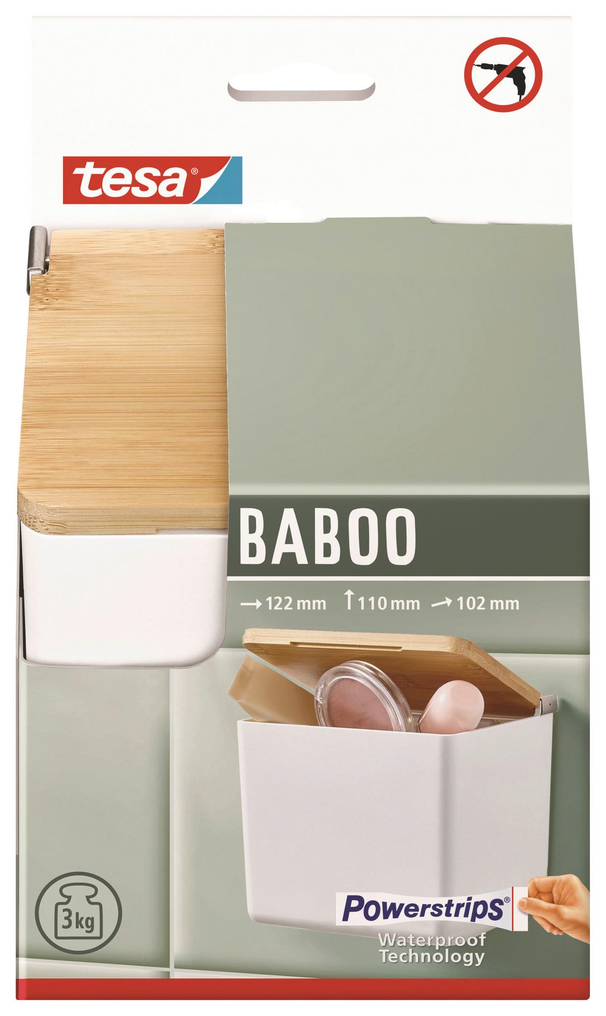 Aufbewahrungsbox Baboo Bambus BxHxT: ca. 12,2x11x10,2cm - Weiß, Basics, Holz/Kunststoff (12,2/11/10,2cm)