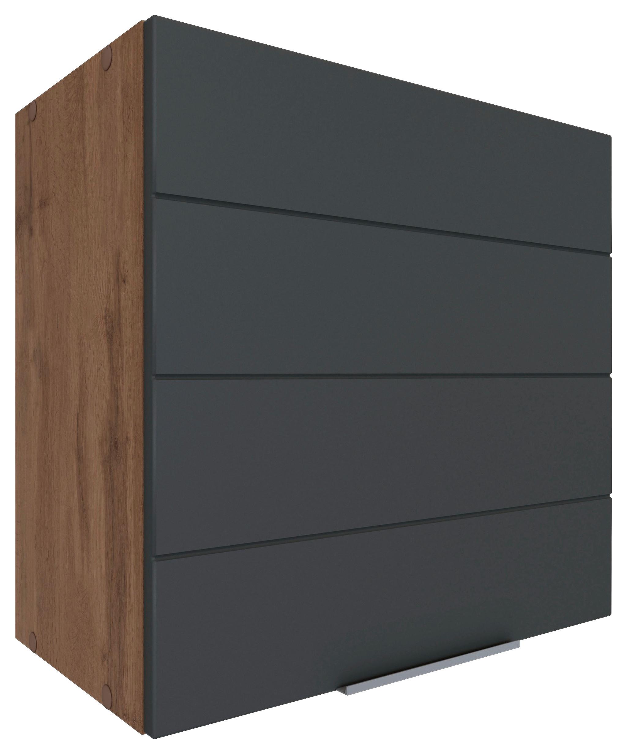 Küchenoberschrank Florenz B. 60 cm Grau/Eiche 1 Drehtüre - Eiche Wotan/Grau, Design, Holzwerkstoff (60/57/34cm) - Held