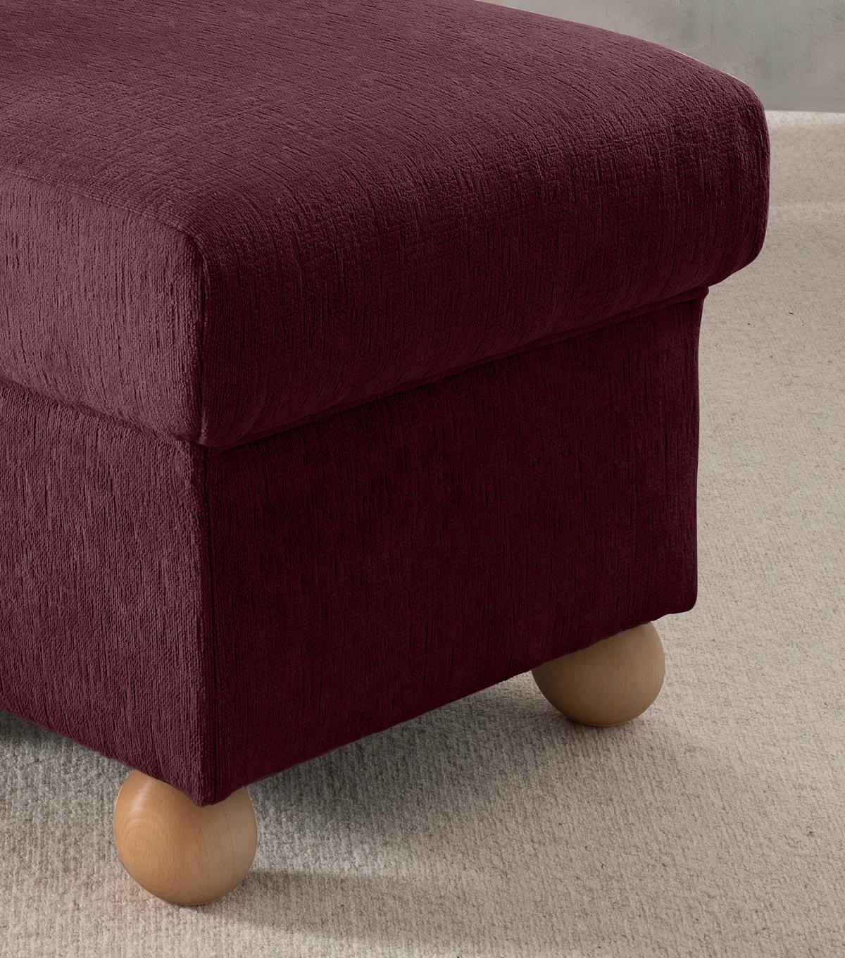 Hocker Torello Bordeaux B: 56cm - Wildeiche/Bordeaux, KONVENTIONELL, Textil (56/46/56cm) - Livetastic