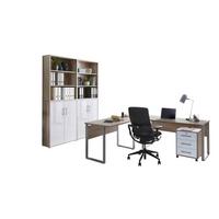 Büro Office Edition Eiche Dekor/Weiß - Weiß Hochglanz/Sonoma Eiche, MODERN, Holzwerkstoff/Metall - MID.YOU