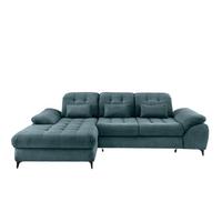 Eckschlafsofa Delphino, Petrol S: 189x273 cm - Petrol/Schwarz, MODERN, Textil (189/273cm) - Livetastic