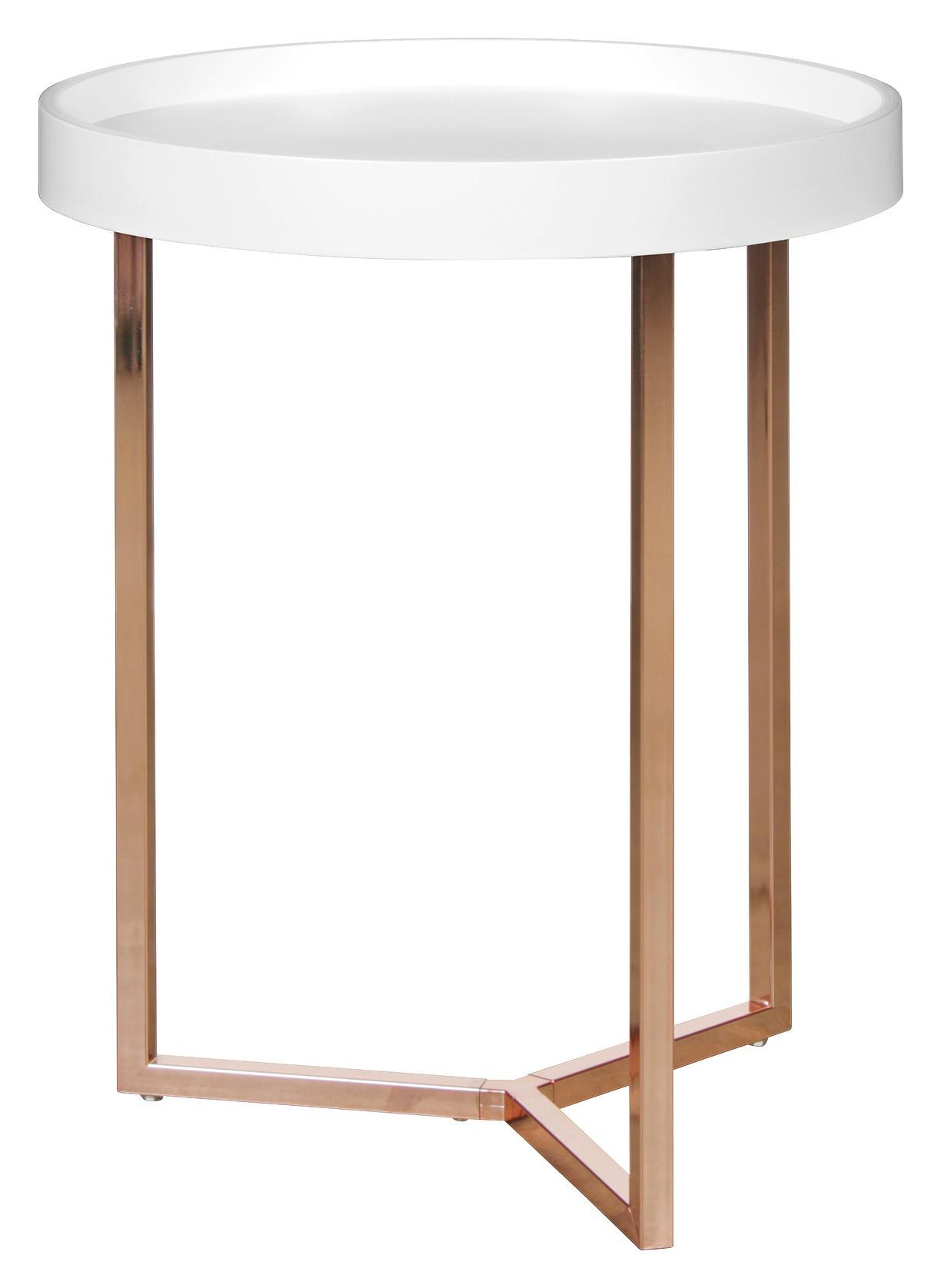 Beistelltisch D: ca. 40 cm WeißKupferfarben Beistelltisch D: ca. 40 cm WeißKupferfarben