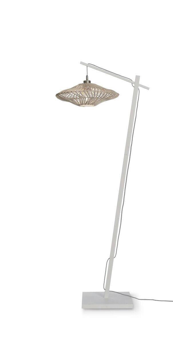 Stehleuchte Zanzibar/Fs/Ad/W/4012/W - Weiß, Trend, Naturmaterialien (63/40/150cm) - Good & Mojo