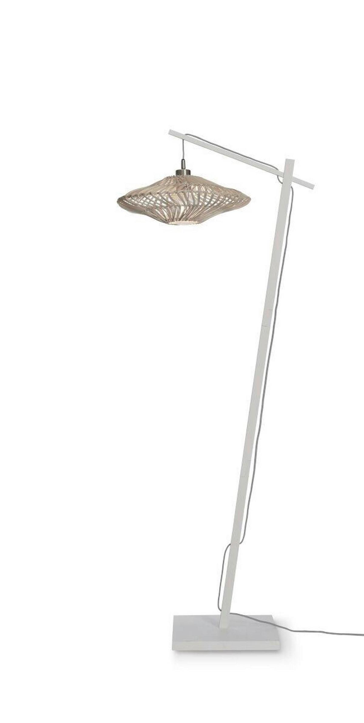 Stehleuchte Zanzibar/Fs/Ad/W/4012/W - Weiß, Trend, Naturmaterialien (63/40/150cm) - Good & Mojo