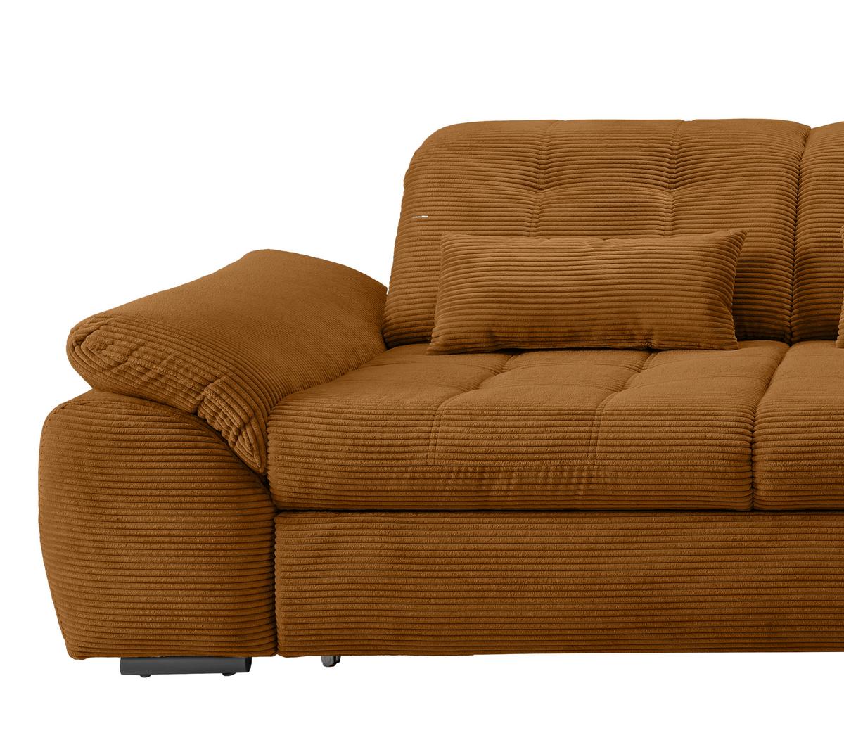 Ecksofa mit Bettkasten Rigatti Goldfarben 314x184 cm - Goldfarben/Schwarz, MODERN, Textil (314/184cm) - Livetastic
