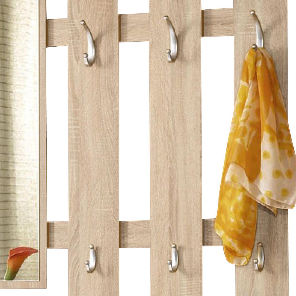 Garderobe Vera Eiche Dekor/ Weiß 2--Teilig. Mit Spiegel - Eichefarben/Weiß, KONVENTIONELL, Holzwerkstoff (100/191/25cm) - MID.YOU