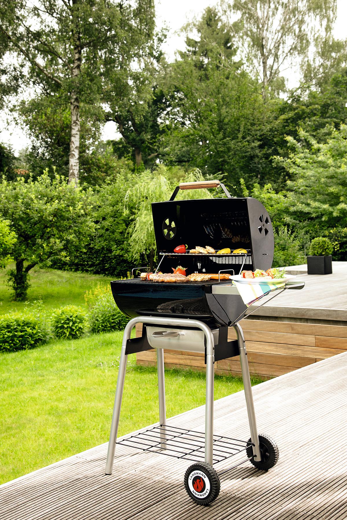 Holzkohlegrill Taurus - Schwarz, Basics, Holz/Metall (81/53/105cm)