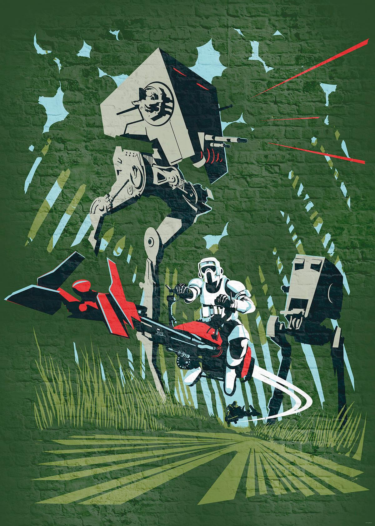 Fototapete Star Wars Concrete Endor - Grün, Trend, Textil (200/280cm)