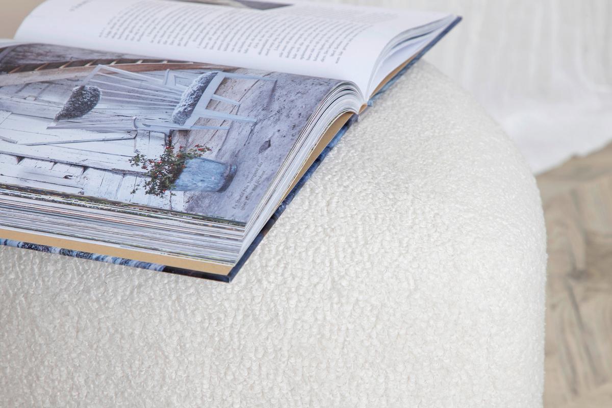 Pouf Peg - Weiß, Design, Textil (46/41/46cm) - Livetastic