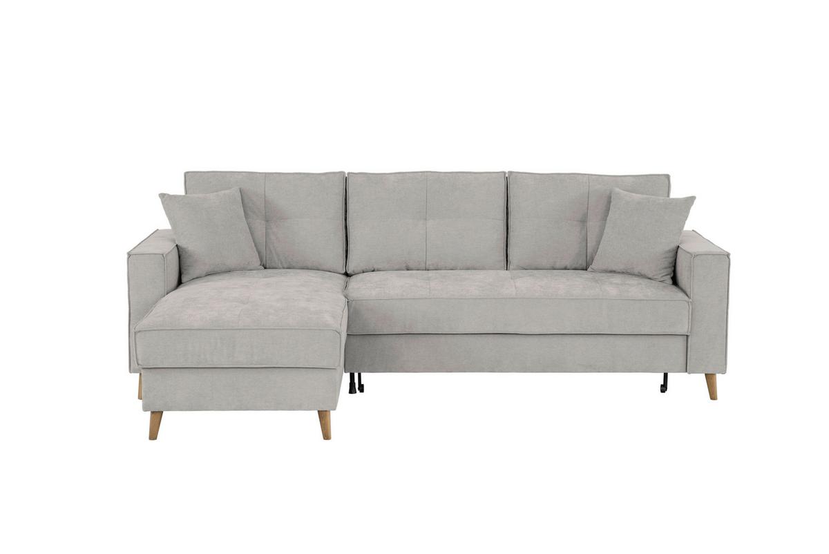 Ecksofa Bergen Hellgrau S: 257 cm - Hellgrau, Design, Textil (257/159cm) - MID.YOU