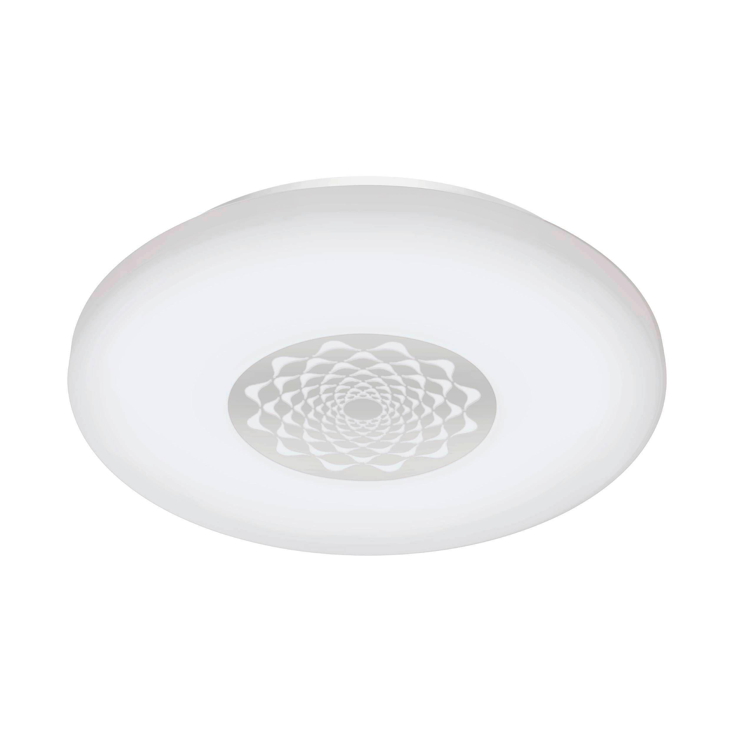 Deckenleuchte Capasso Ø 34 cm Mit Smartphone-Steuerung Rund - Chromfarben/Weiß, Basics, Kunststoff/Metall (34/7cm) - Eglo