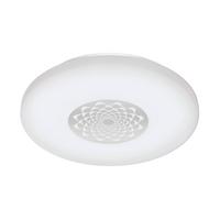 Deckenleuchte Capasso Ø 34 cm Mit Smartphone-Steuerung Rund - Chromfarben/Weiß, Basics, Kunststoff/Metall (34/7cm) - Eglo