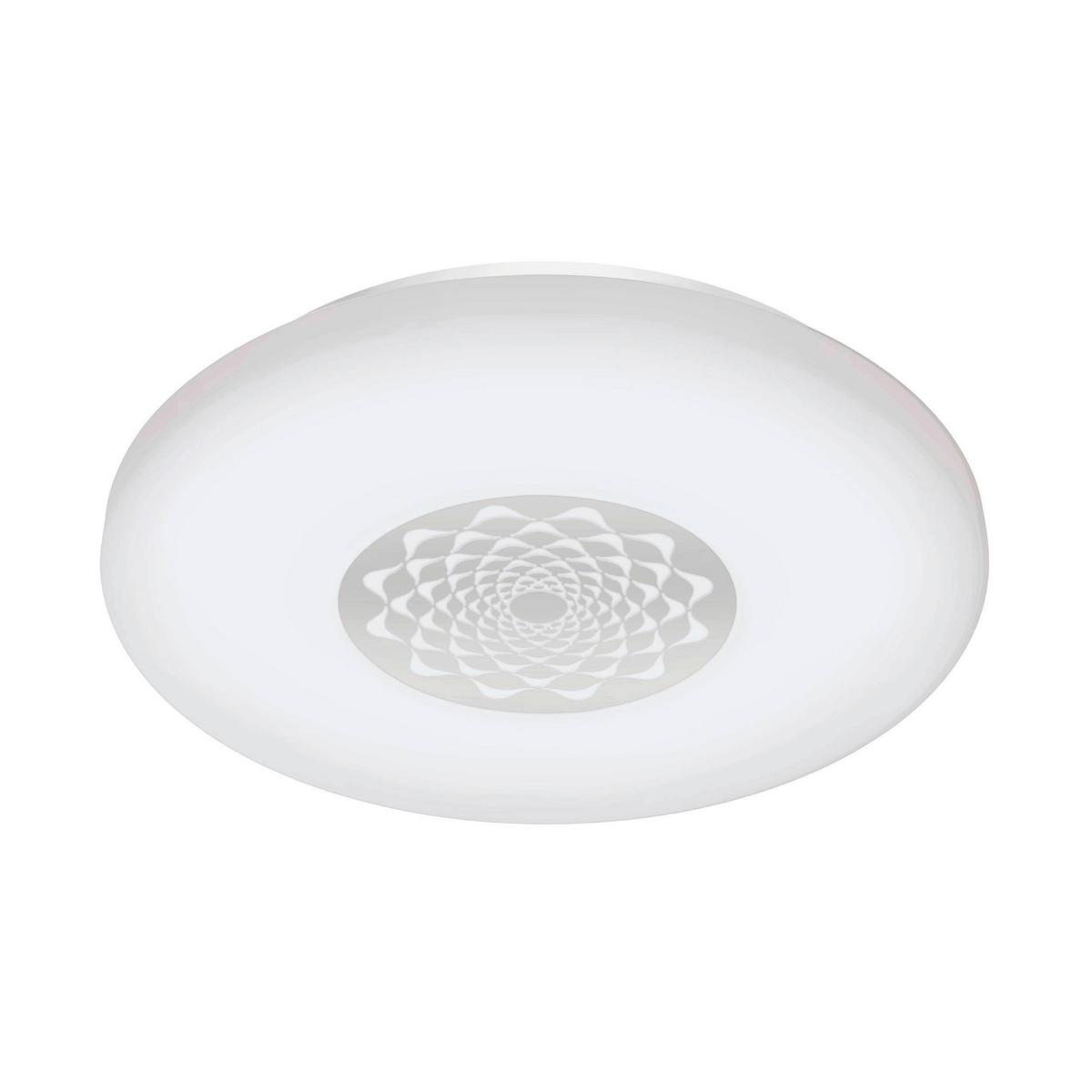 Deckenleuchte Capasso Ø 34 cm Mit Smartphone-Steuerung Rund - Chromfarben/Weiß, Basics, Kunststoff/Metall (34/7cm) - Eglo