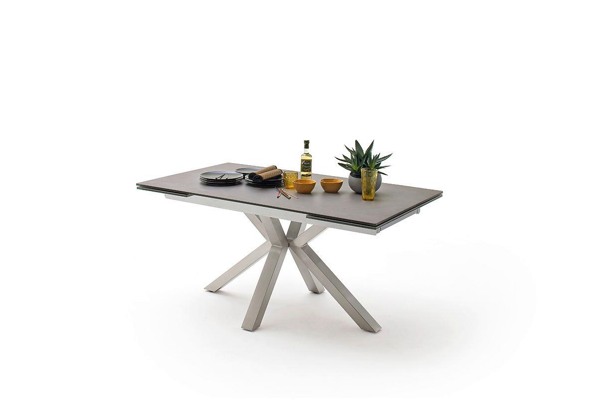 Ausziehtisch Nagano 160 Az 160-240x76x90 Cm Anthrazit - Edelstahlfarben/Anthrazit, Trend, Keramik/Metall (160-240/76/90cm)