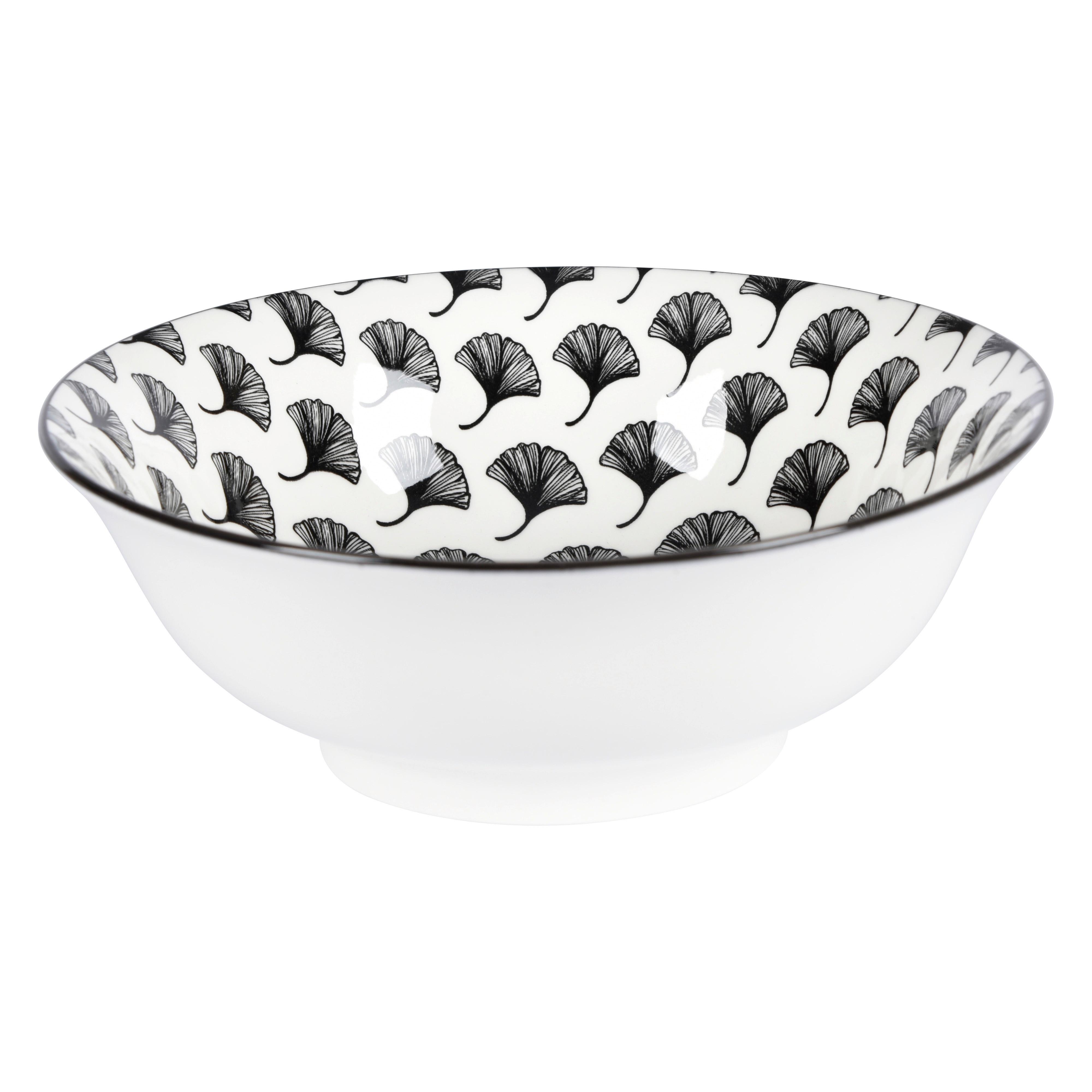 Hluboký talíř Shiva, Ø: 21cm - bílá/černá, Lifestyle, keramika (21/7,8cm) - Mömax