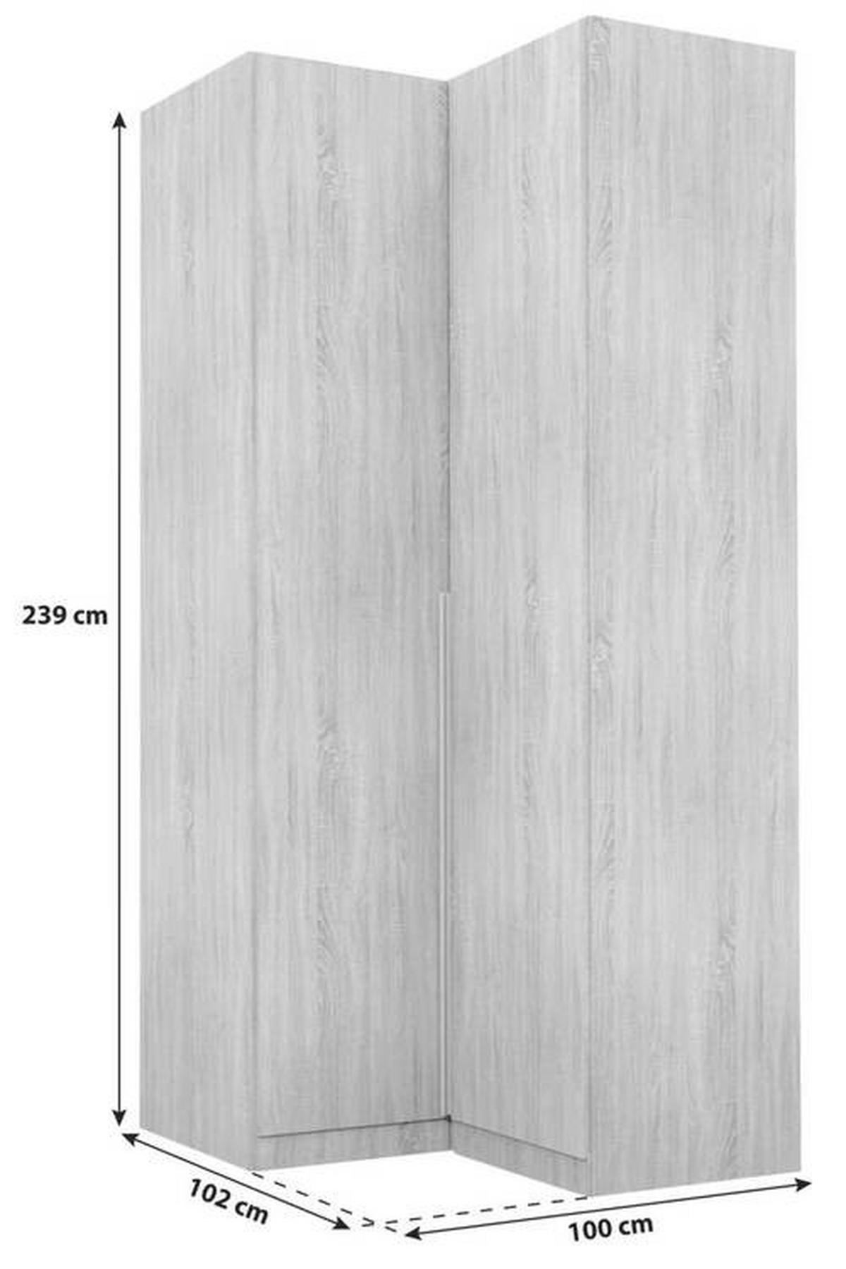 Eckschrank B: 100 cm Alabama, Sonoma Eiche Dekor - Sonoma Eiche, MODERN, Holzwerkstoff (100/229/102cm) - Rauch Möbel