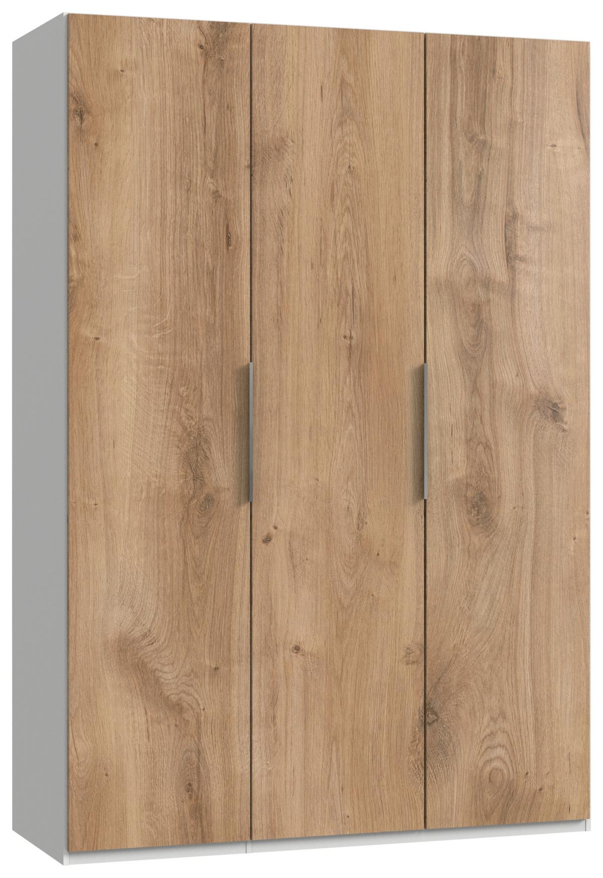 Drehtürenschrank B: 150 Cm Level, Weiß/eiche Dekor - Eichefarben/Weiß, MODERN, Holzwerkstoff (150/216/58cm) - MID.YOU