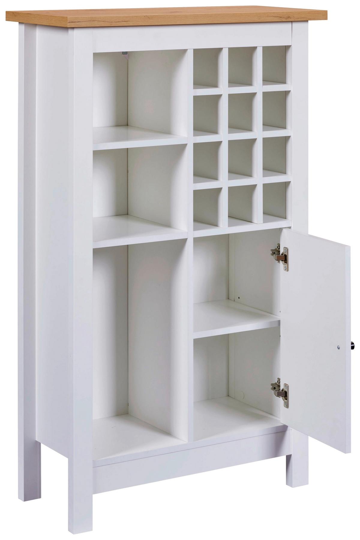 Skříň na víno SAN SAN - bílá/černá, Moderní, kompozitní dřevo/plast (76,8/124,4/33cm) - Mömax