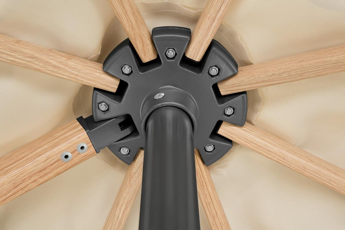 Ampelschirm Rhodos Twist W BHT: 358x263x300cm Naturfarben - Eichefarben/Naturfarben, Basics, Textil/Metall (358/263/300cm) - Schneider