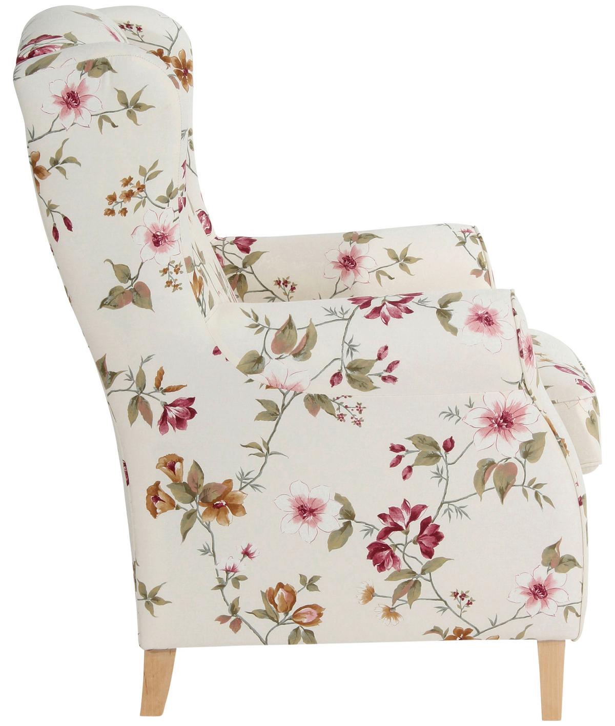 Ohrensessel Lorris - Buchefarben/Multicolor, Design, Textil (77/103/86cm) - Max Winzer
