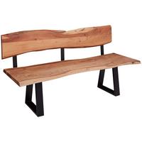 Sitzbank Wl5.639 - Schwarz/Akaziefarben, Design, Holz (180/86/60cm) - MID.YOU