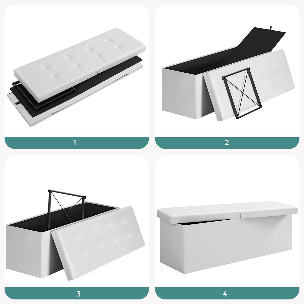 SITZBOX Weiß B: 110cm - Weiß, Basics, Holzwerkstoff/Kunststoff (110/38/38cm)