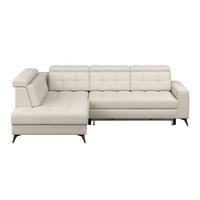Ecksofa Barletta new Velours greige, 228x289cm - Greige/Schwarz, ROMANTIK / LANDHAUS, Textil (228/289cm) - Luca Bessoni