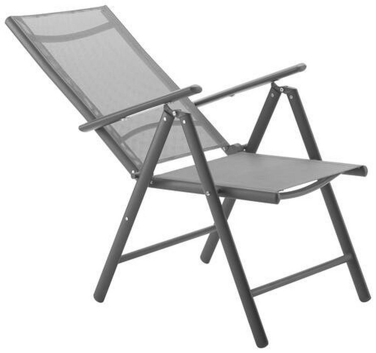 BRUCE Polohovací záhradní židle - antracitová, Moderní, kov/textil (56/106/66cm) - Mömax