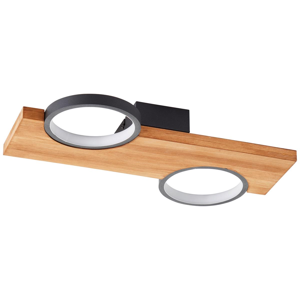 Led-deckenleuchte G99936/76 Cheesy - Hellbraun/Schwarz, Natur, Holz/Metall (5,2/40/25cm) - Brilliant