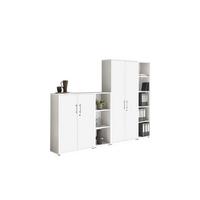 Office Edition B: 257 cm Weiß - Weiß, MODERN, Holzwerkstoff (257/186/33cm) - MID.YOU
