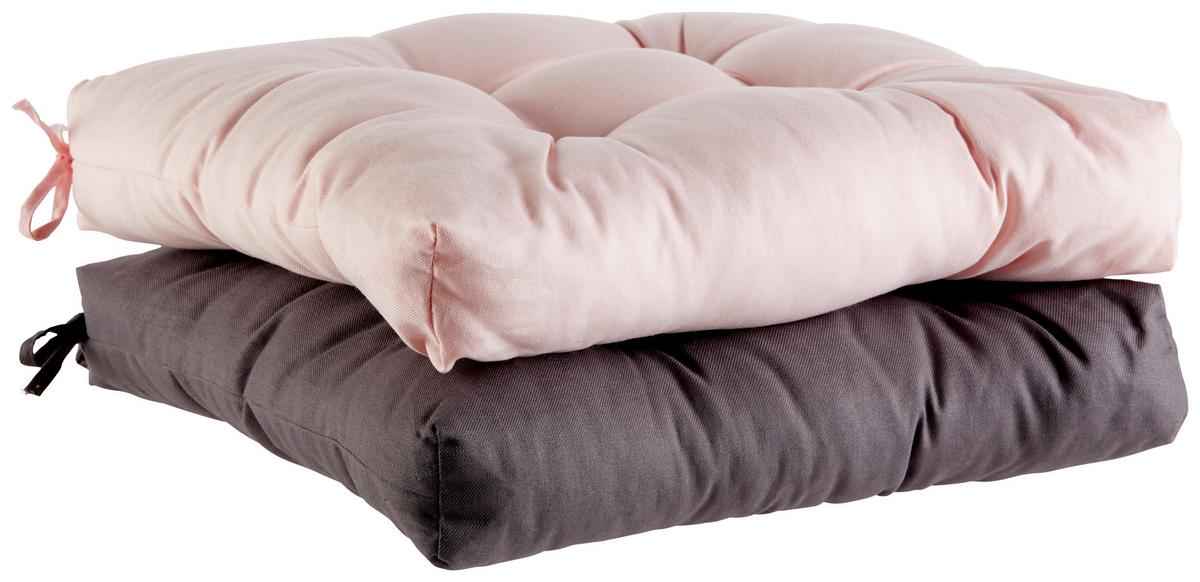 Sedací polštář Elli, 40/40/7cm, antracitová - antracitová, Konvenční (40/40/7cm) - Mömax
