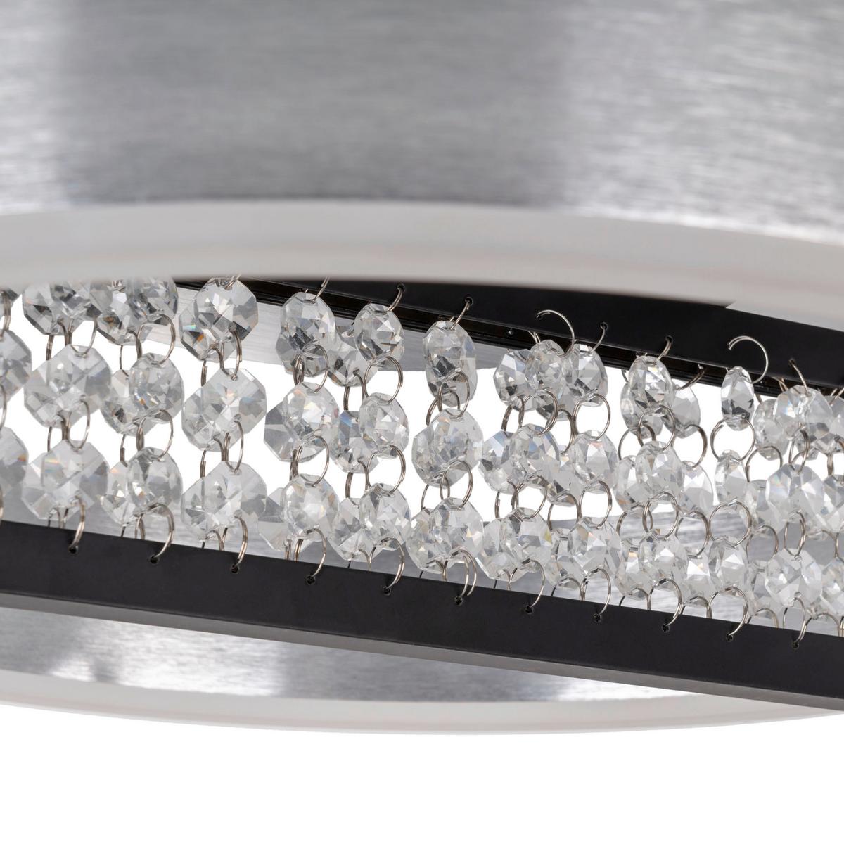 LED-Deckenleuchte inkl. Fernbedienung - Chromfarben/Schwarz, Design, Metall (53,2/50/13,7cm) - Näve