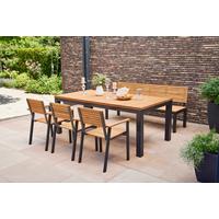 Gartentisch Robinienholz /Metall L 220 cm - Anthrazit/Robinienfarben, KONVENTIONELL, Holz/Metall (220/100/76cm) - Siena Garden