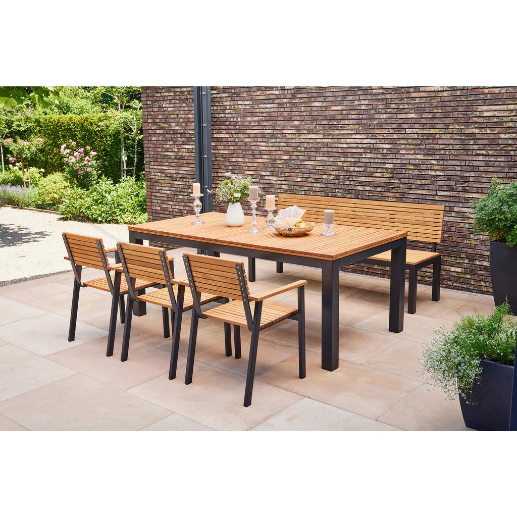 Gartentisch Robinienholz /metall L 220 Cm