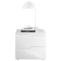 Nachtkästchen Weiß H: 41,7 Cm, Spice 2 - Weiß Hochglanz/Schwarz, MODERN, Holzwerkstoff (46,2/41,7/40cm)