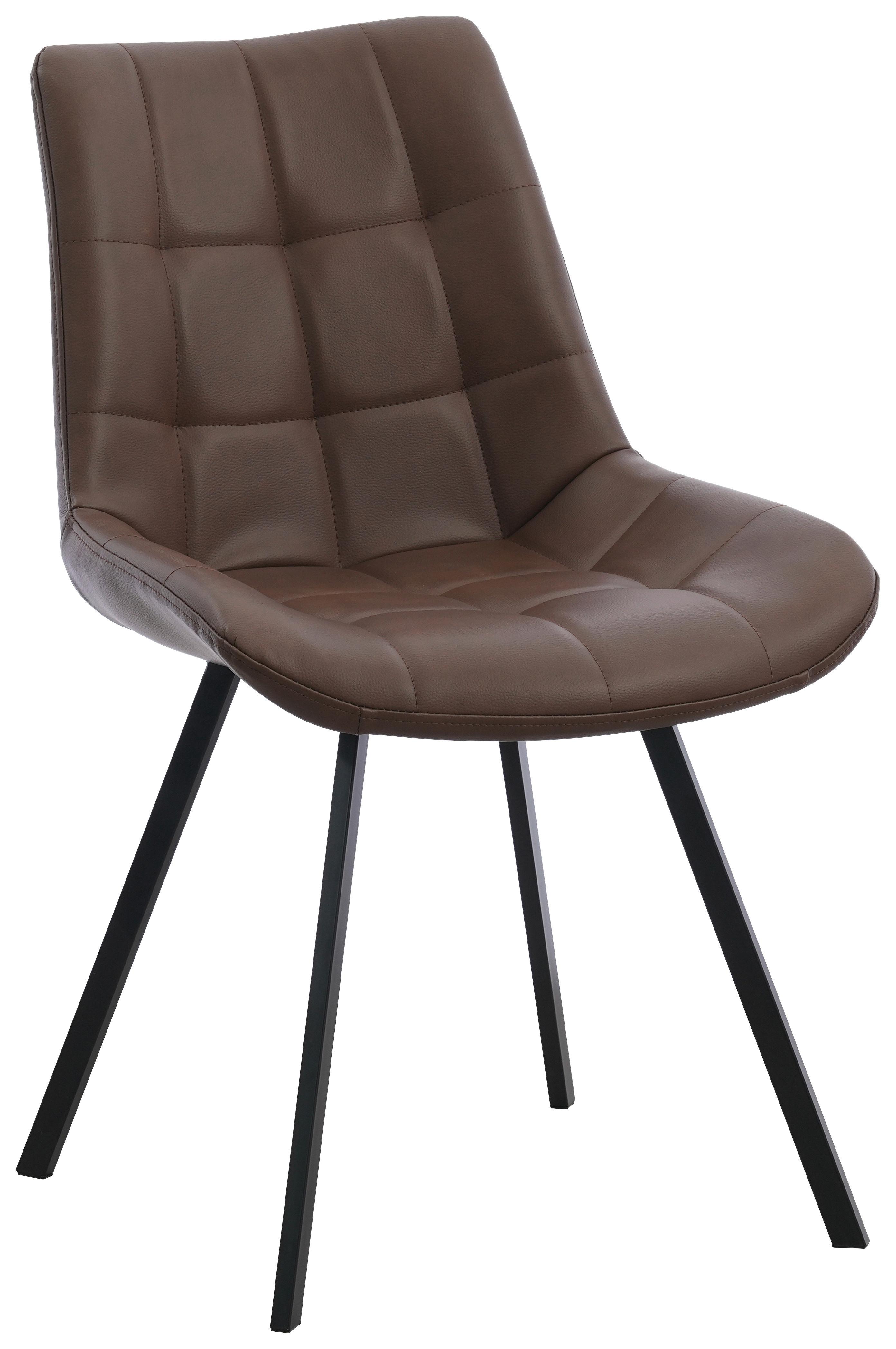 Stuhl Fritz Braun/Schwarz B: 54 cm - Schwarz/Braun, MODERN, Textil/Metall (54/86/62cm) - MID.YOU