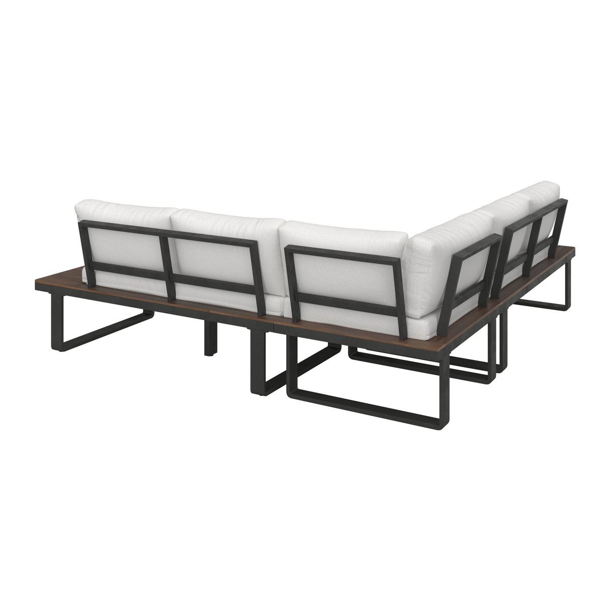 JEDÁLENSKÁ TERASOVÁ SÚPRAVA GIANNA - čierna/krémová, Modern, kov/drevo (221/71/76cm) - Bessagi Garden