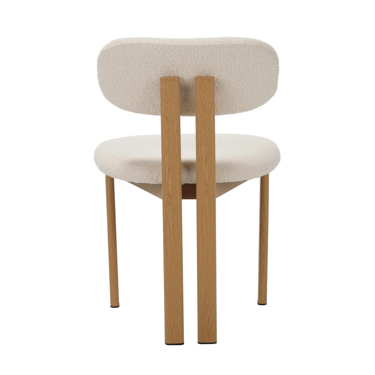STUHL-SET Miyo Elfenbein B: 50cm - Elfenbein/Eichefarben, MODERN, Textil/Metall (50/80/52cm) - Livetastic