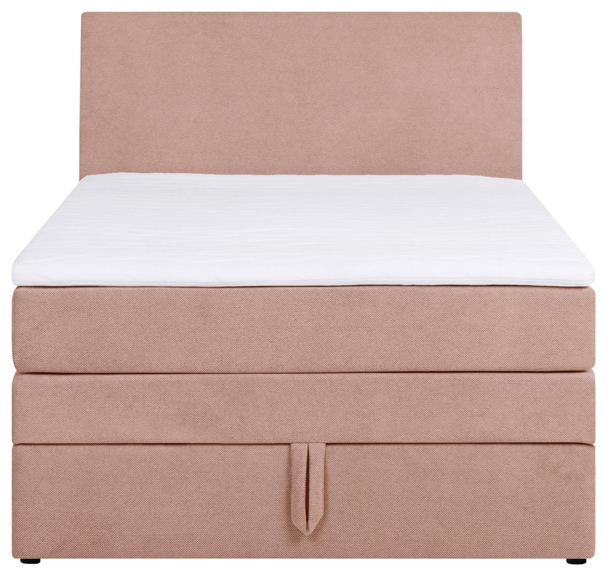 Boxspringbett mit Bettkasten 120x200 Wickie - Schwarz/Rosa, KONVENTIONELL, Holz/Textil (120/200cm)