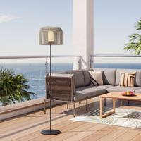 STOJACÍ LAMPA IVO - černá/béžová, Moderní, kov/plast (35/158/35cm) - Bessagi Garden