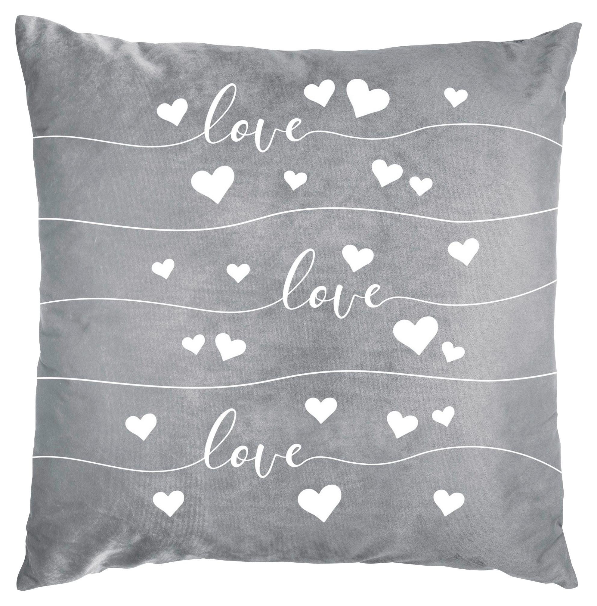 Zierkissen Sophia 45x45 Cm Polyester Grau Mit Zipp