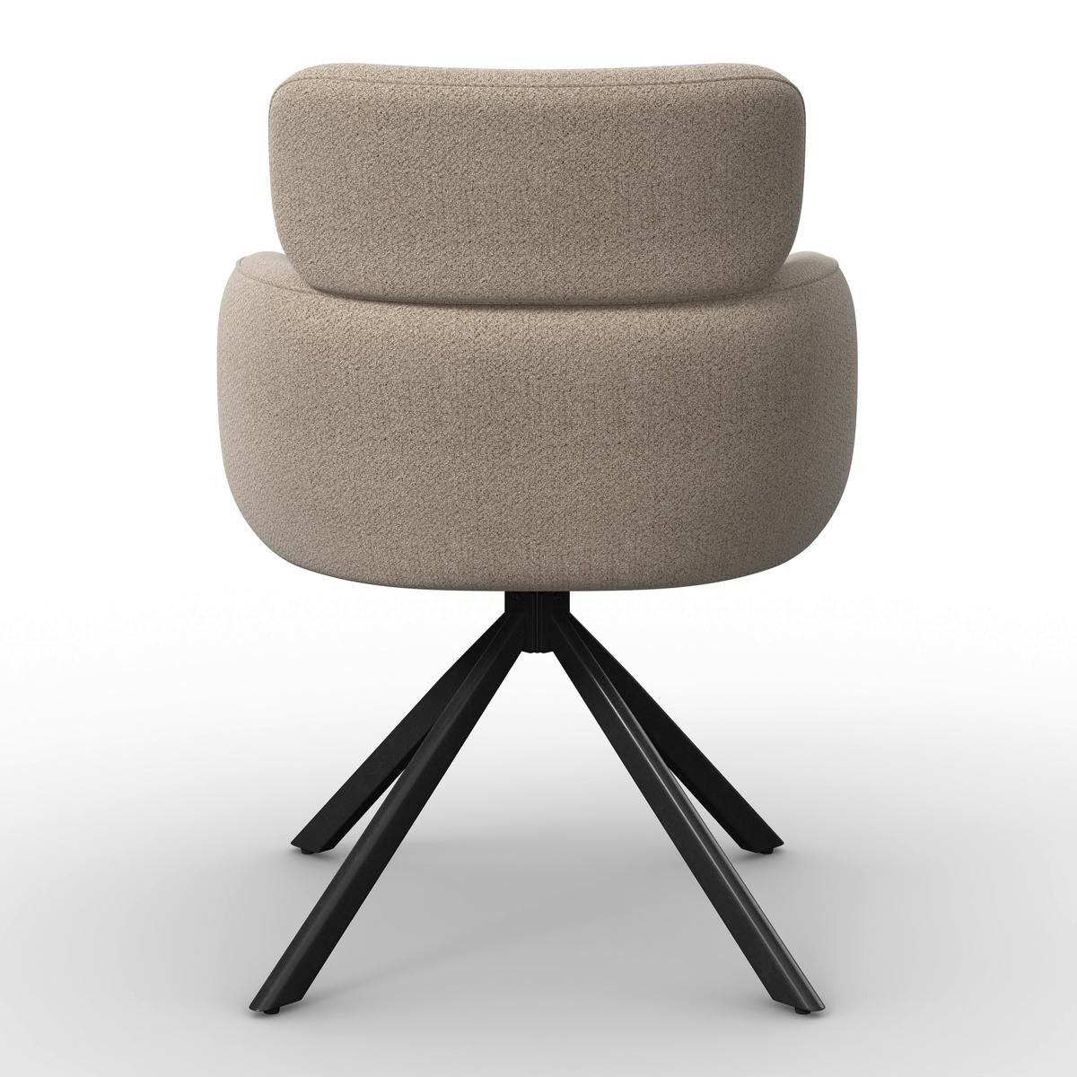 ŽIDLE S PODRUČKAMI LIORA - černá/hnědá, Moderní, kov/textil (57,5/84/61cm) - Bessagi Home