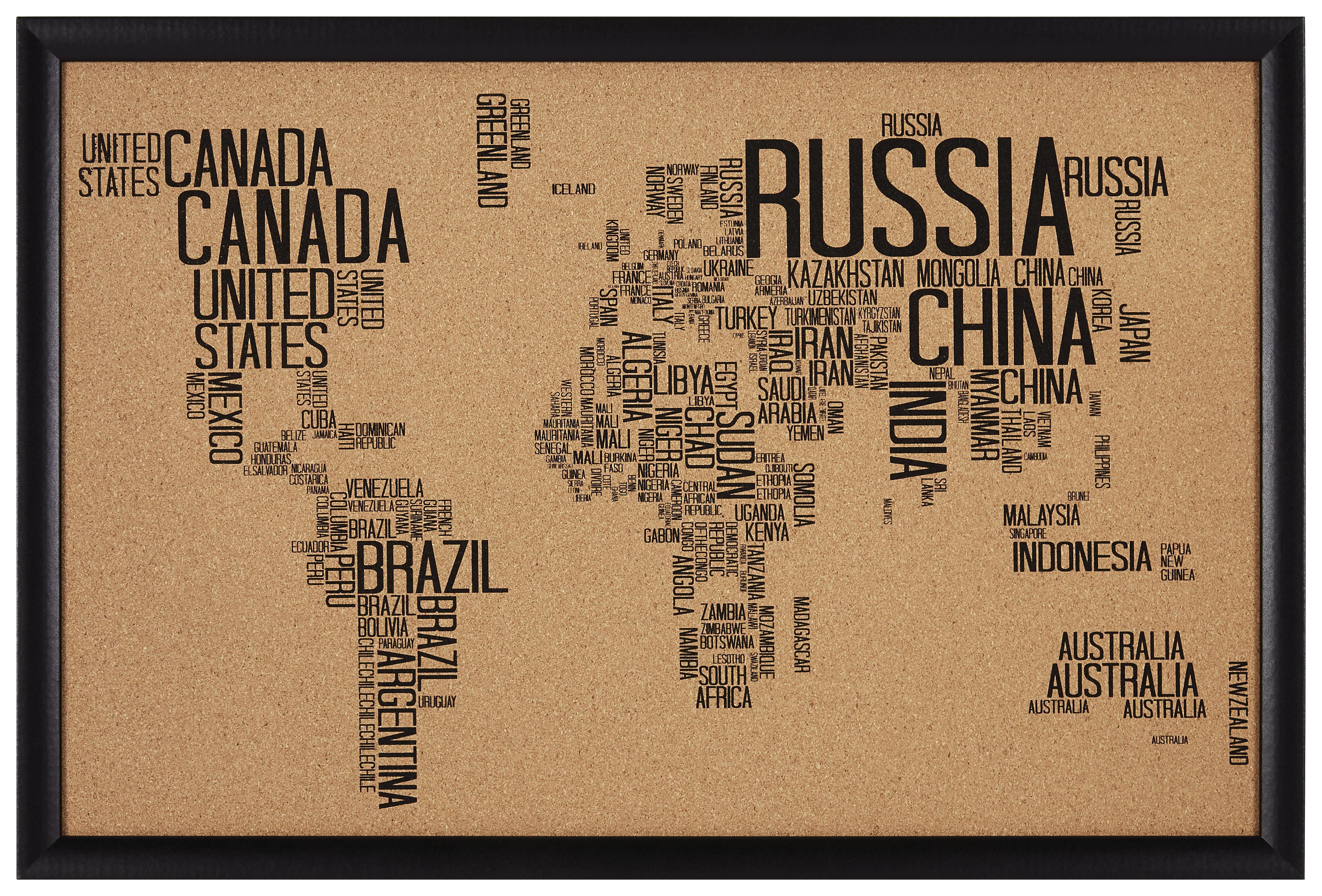 Üzenőtábla Industrial Living - Natúr/Fekete, Lifestyle, Faalapú anyag (60/20/42cm)