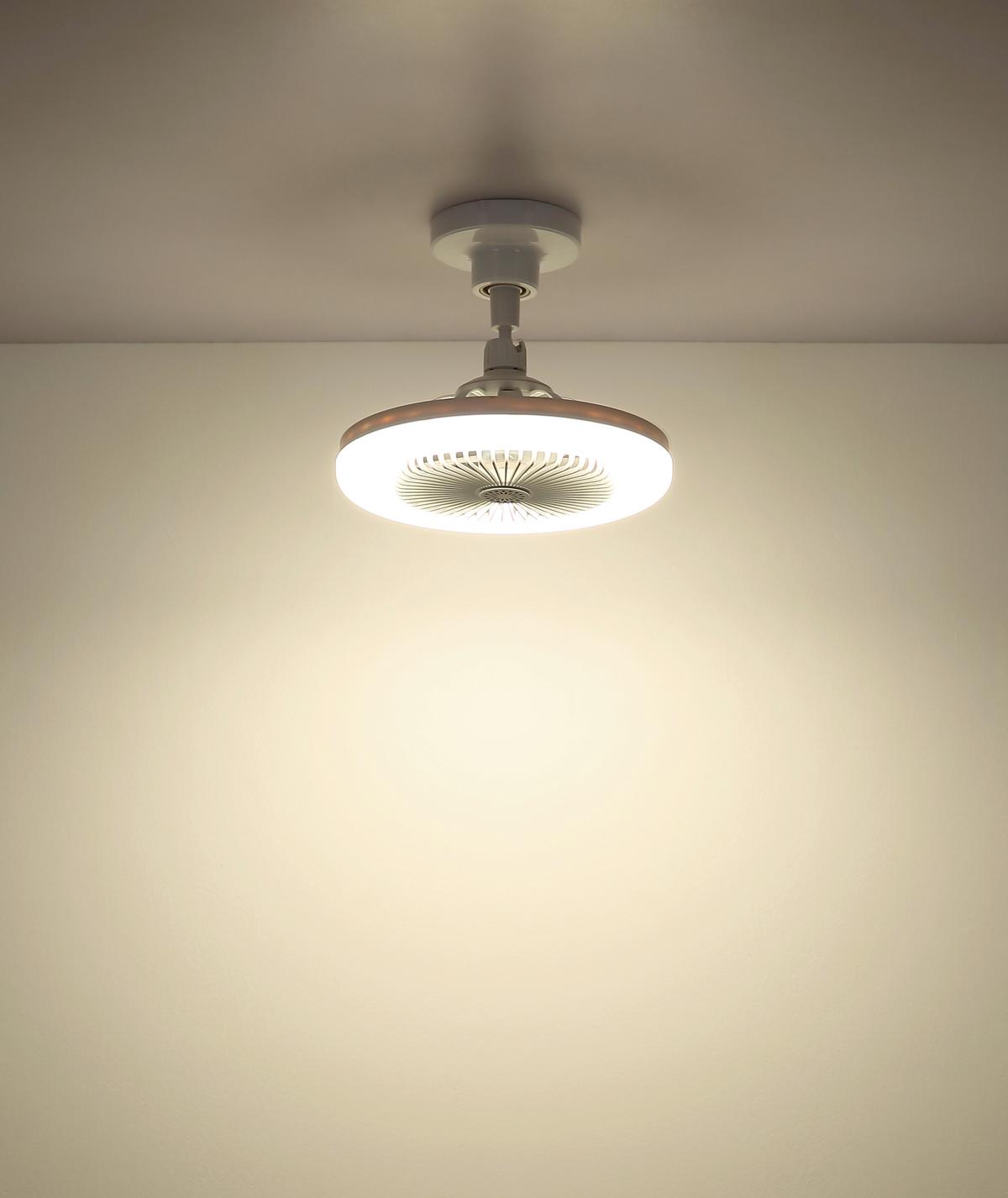 Deckenventilator inkl. Fernbedienung - Transparent/Weiß, Design, Kunststoff (25,8/21,7cm) - Globo