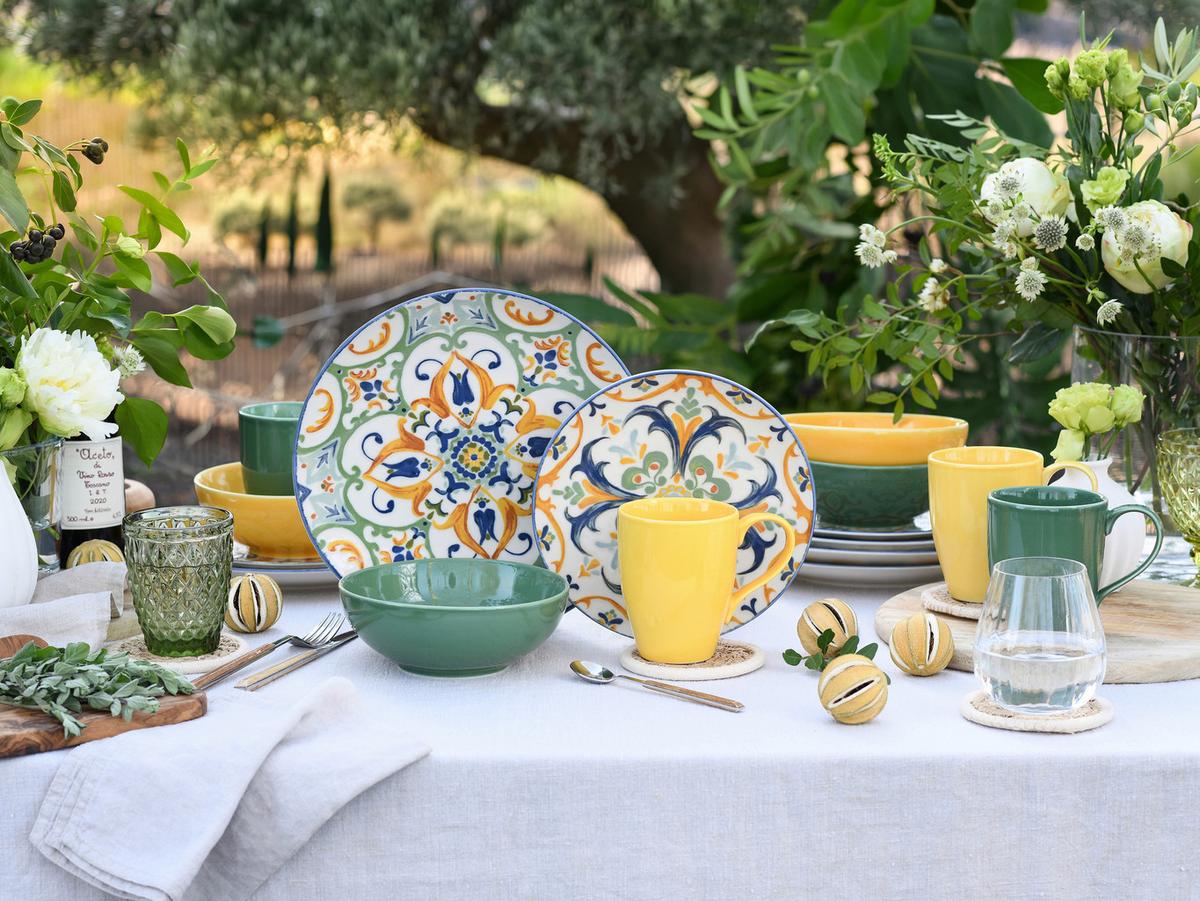 Kombiservice Giardini bunt Steinzeug, 16 -Teilig. - Multicolor, Basics, Keramik - Creatable