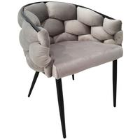 Armlehnstuhl-set Grace 125 - Taupe/Schwarz, MODERN, Textil/Metall (65/79/61cm) - Kayoom