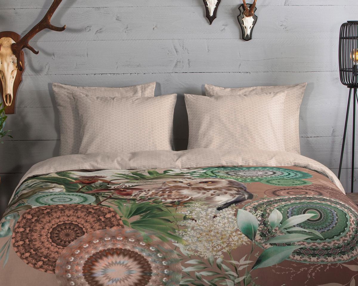 Bettwäsche Kirja Braun Sandfarben 140x200 cm - Sandfarben/Braun, LIFESTYLE, Textil (140/200cm)