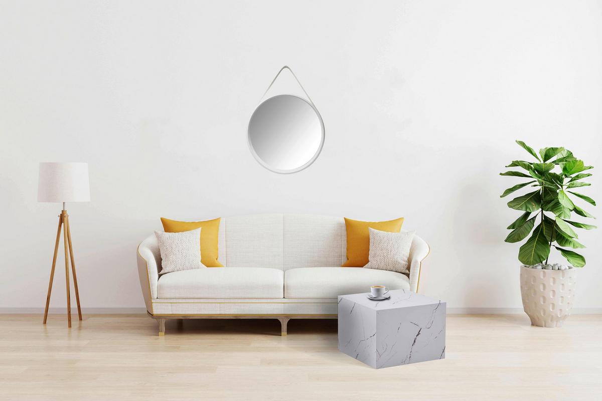 Beistelltisch Cuboid 125 Weiß B: 55 Cm - Weiß, Design, Holzwerkstoff (55/55/40cm) - Kayoom